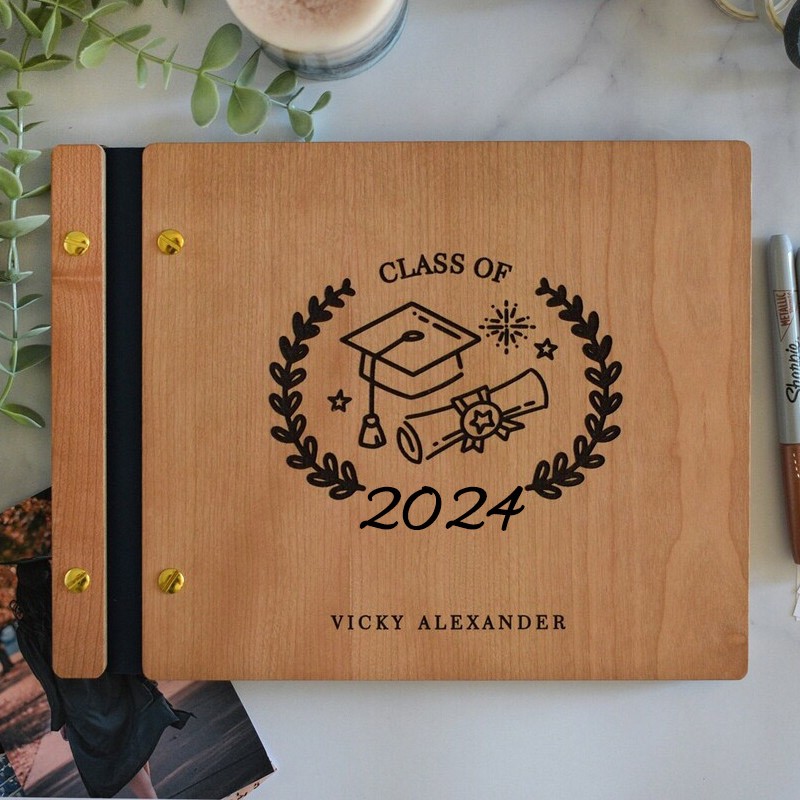 2024 Graduation Party Guest Book Graduate Photo Guest Book Album Personalized Graduation Gift