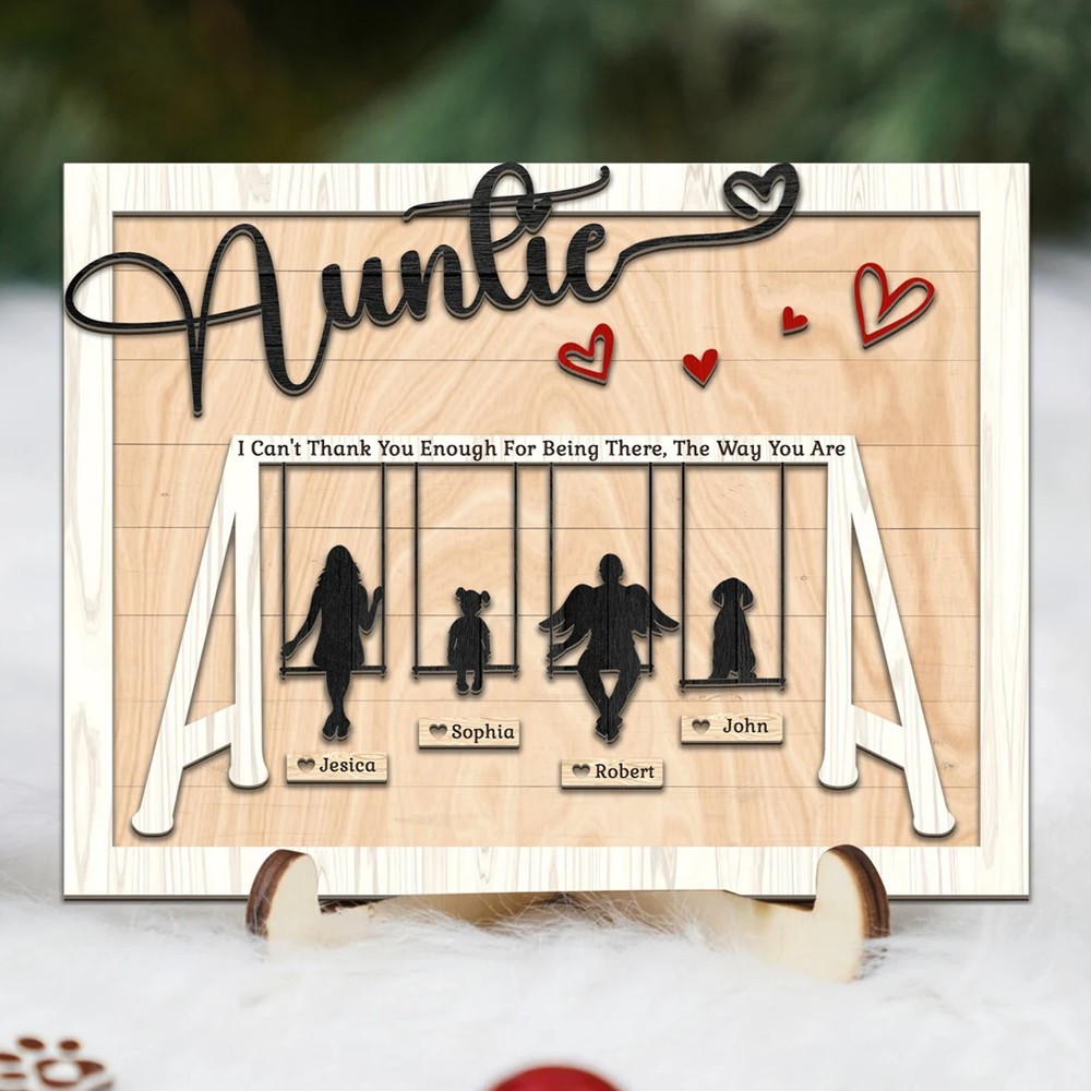 Personalized Swinging Mom Wooden Sign Mother's Day Gift