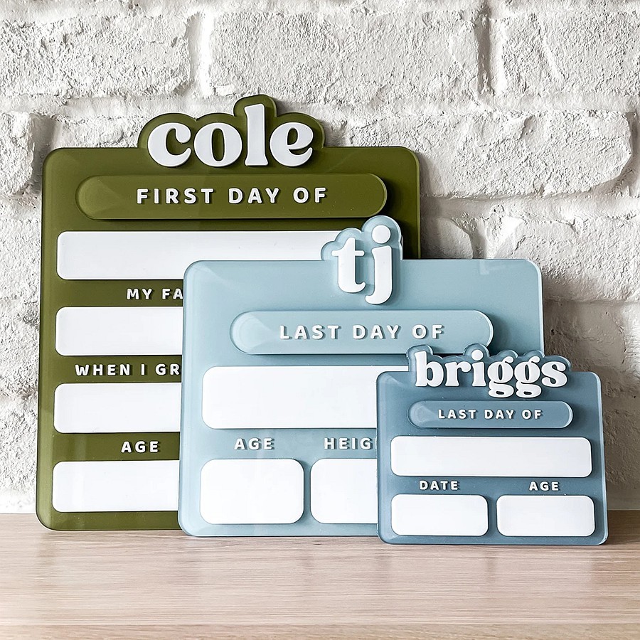 Personalized First/Last Day of School Sign Interchangeable Back to School Sign Gift for Kid