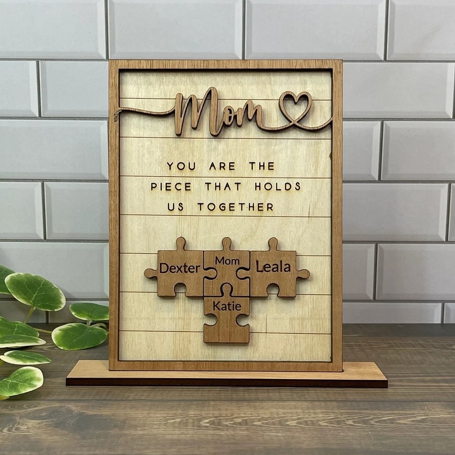 Personalized Mom Puzzle Piece Sign Mom You Are The Piece That Holds Us Together Puzzle Sign