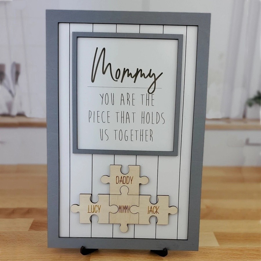 Personalized Mom Puzzle Piece Sign Mom You Are The Piece That Holds Us Together Puzzle Sign