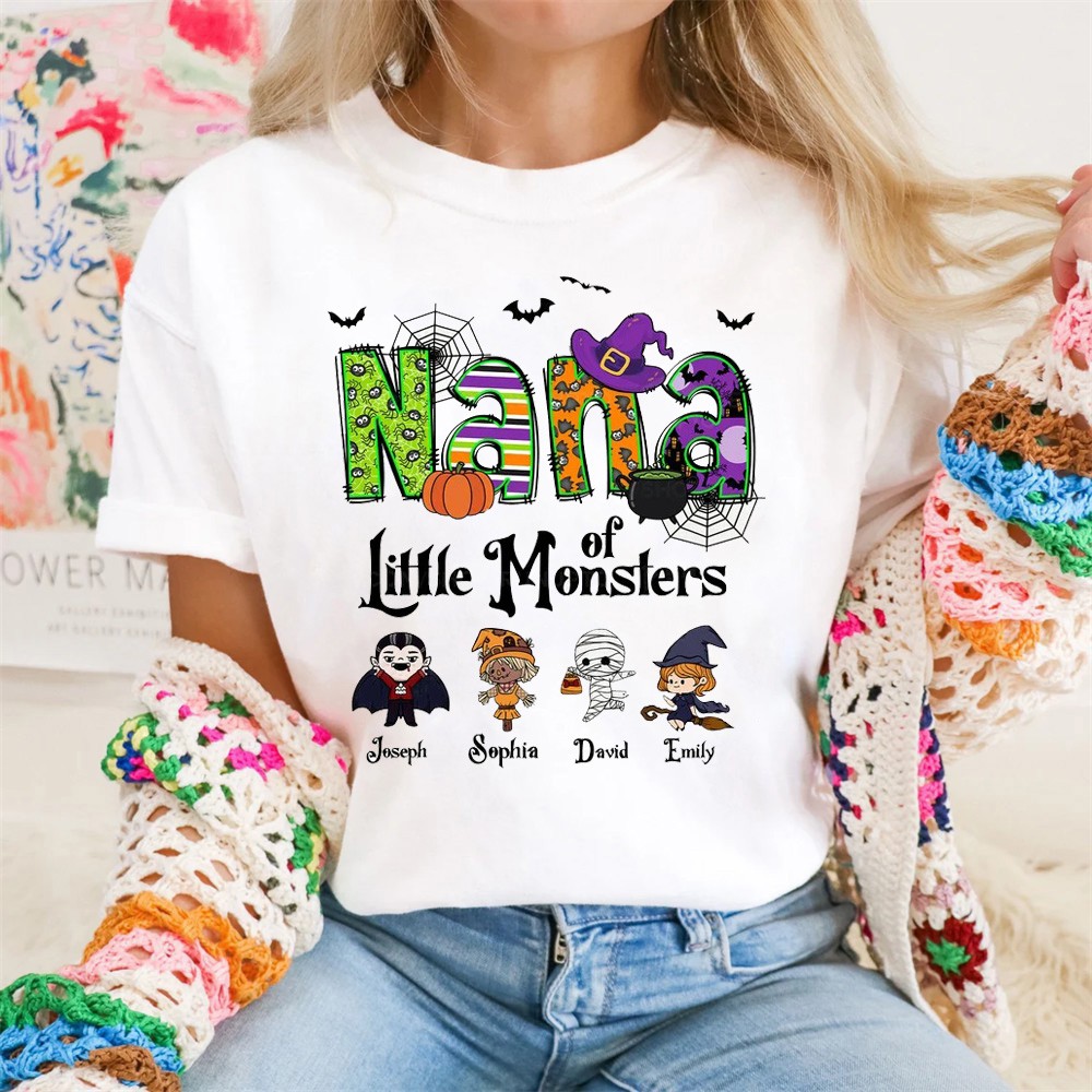 Personalized Nana Little of Monsters Halloween Shirt Sweatshirt Hoodie Gift for Halloween