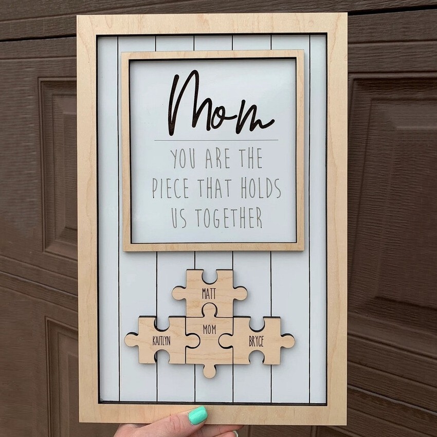 Personalized Mom Puzzle Piece Sign Mom You Are The Piece That Holds Us Together Puzzle Sign