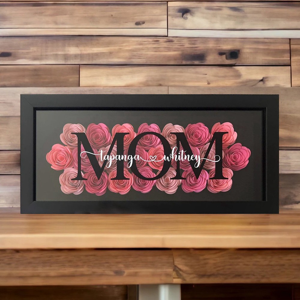 Mother's day Floral Shadow Box Gift For Mom Grandma