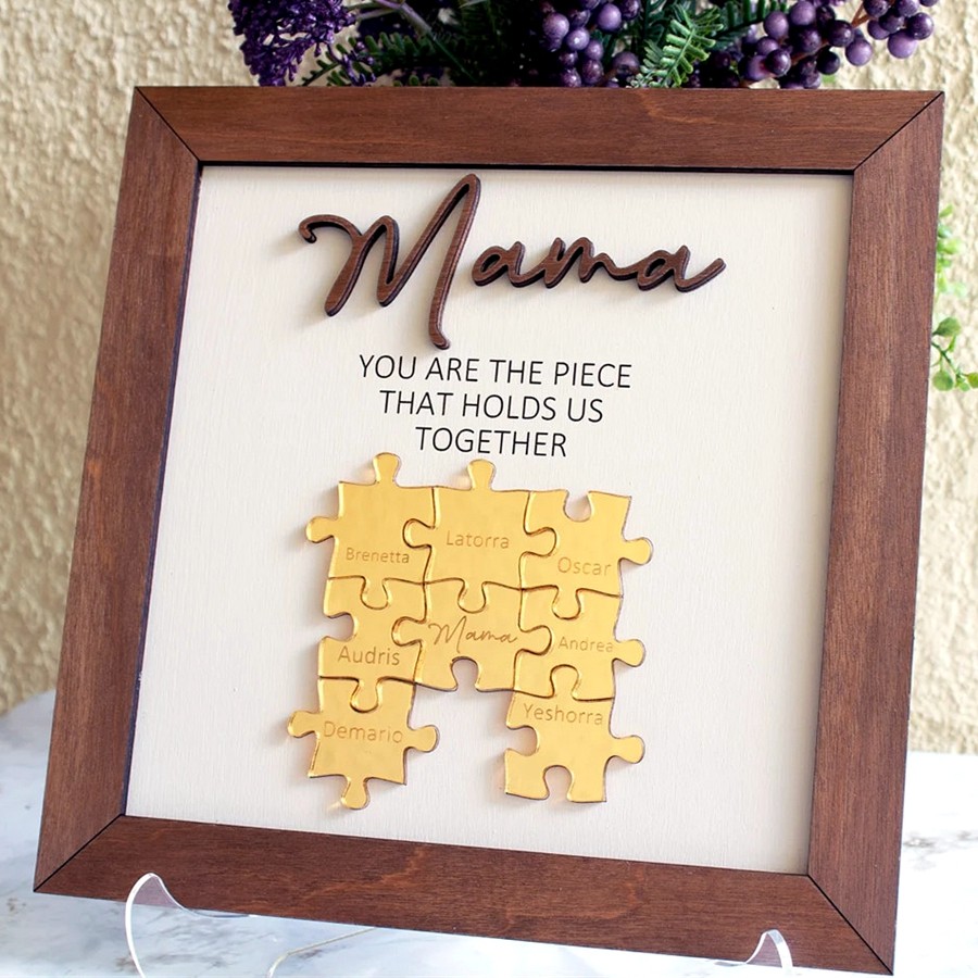 Personalized Mom Puzzle Piece Sign Mom You Are The Piece That Holds Us Together Puzzle Sign