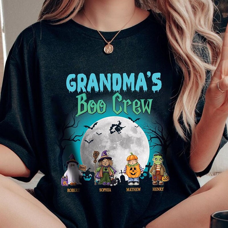 Personalized Grandma 's Boo Crew Halloween Shirt Sweatshirt Hoodie Gift for Halloween