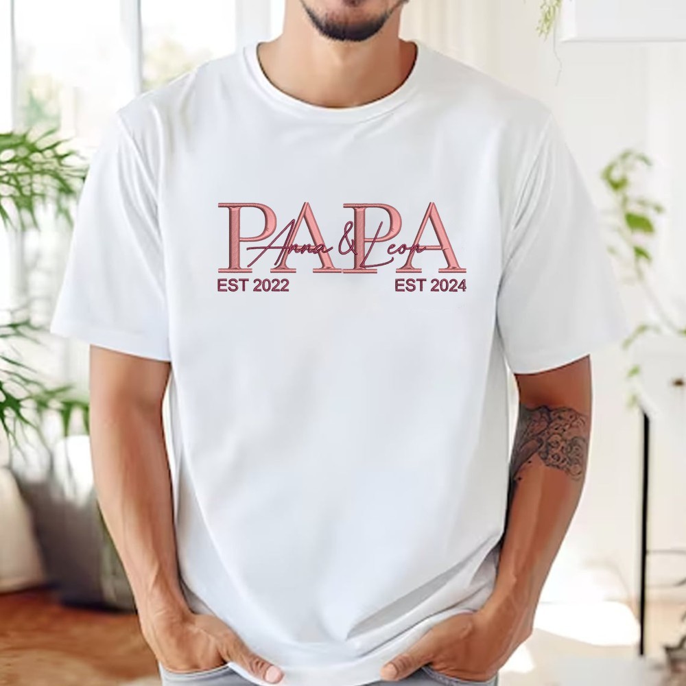 Personalized PAPA Hoodie with Kids Names Father's Day Gift