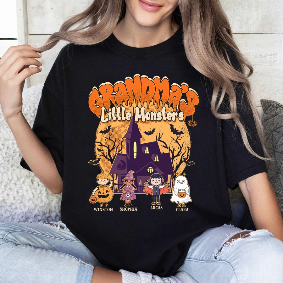 Grandma's Little Monsters Halloween Shirt Sweatshirt Hoodie Gift for Halloween