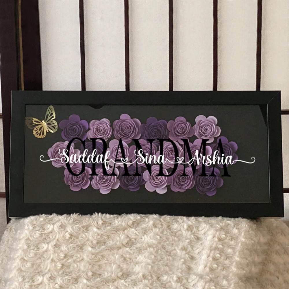 Mother's day Floral Shadow Box Gift For Mom Grandma