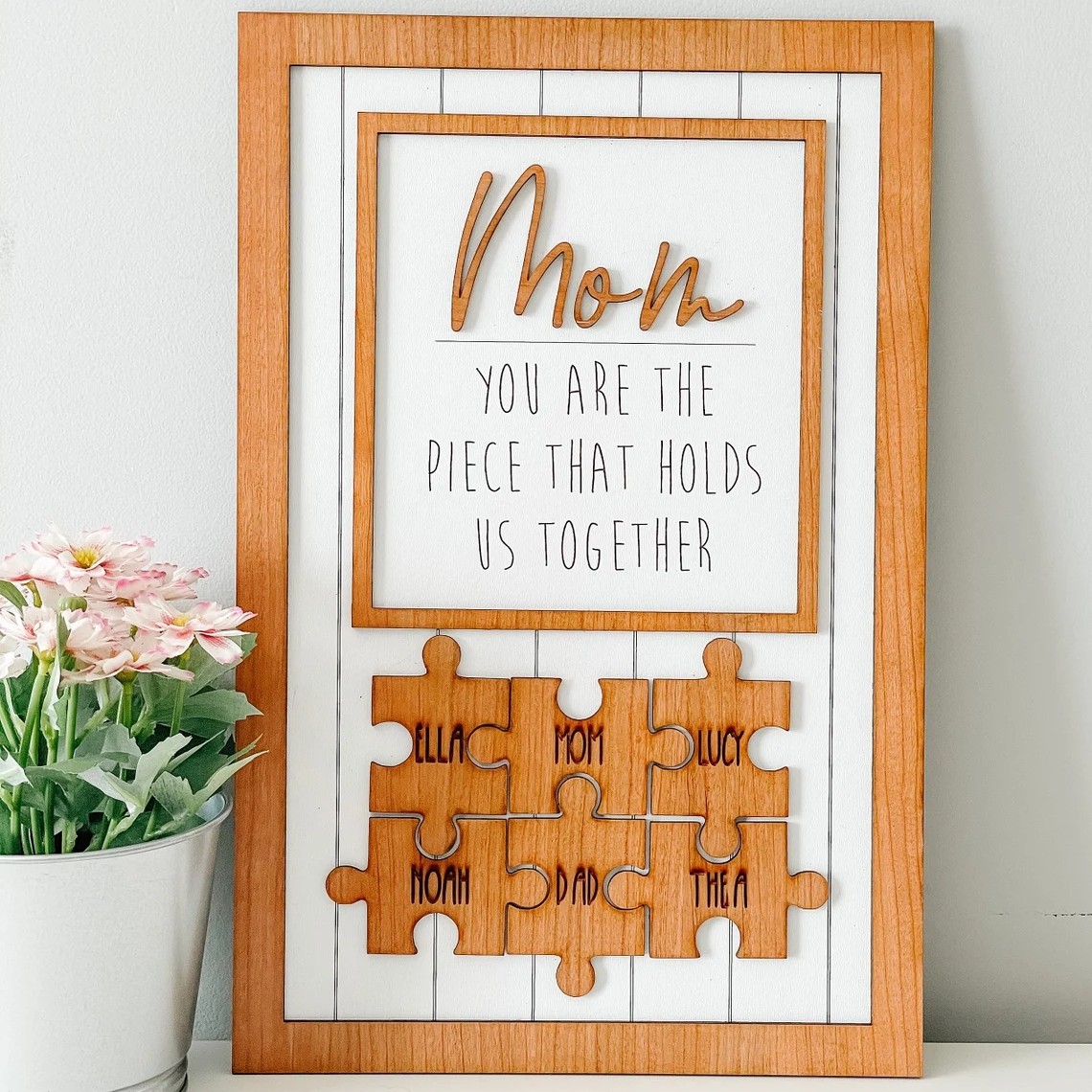 You are the Piece that holds us together Personalized Mom Puzzle Sign