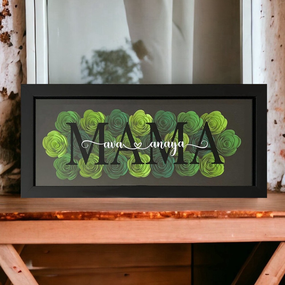 Mother's day Floral Shadow Box Gift For Mom Grandma