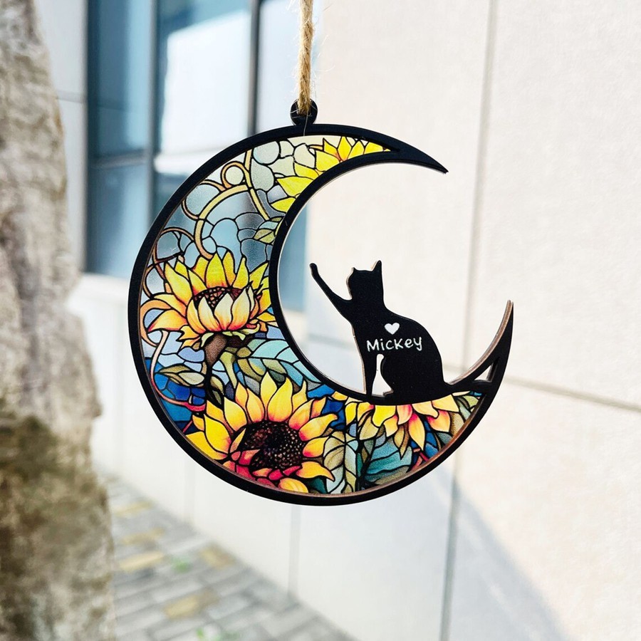 Custom Cat Memorial Suncatcher Loss Of Cat Sympathy Gift - Gift for Pet Lovers