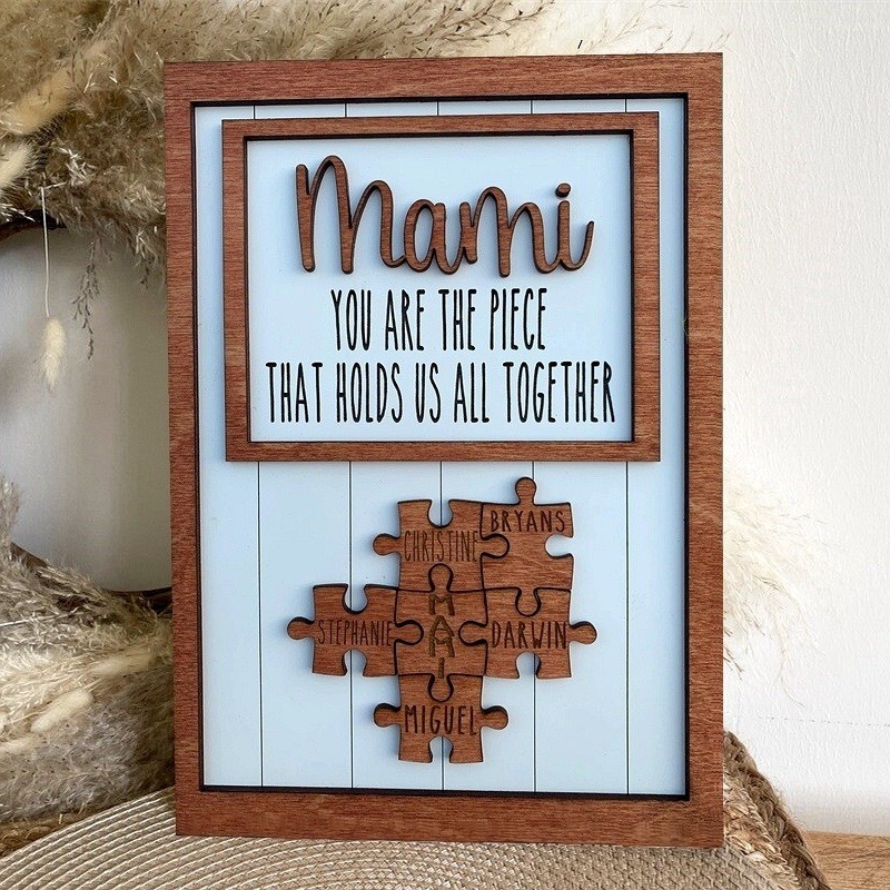 Personalized Mom Puzzle Piece Sign Mom You Are The Piece That Holds Us Together Puzzle Sign