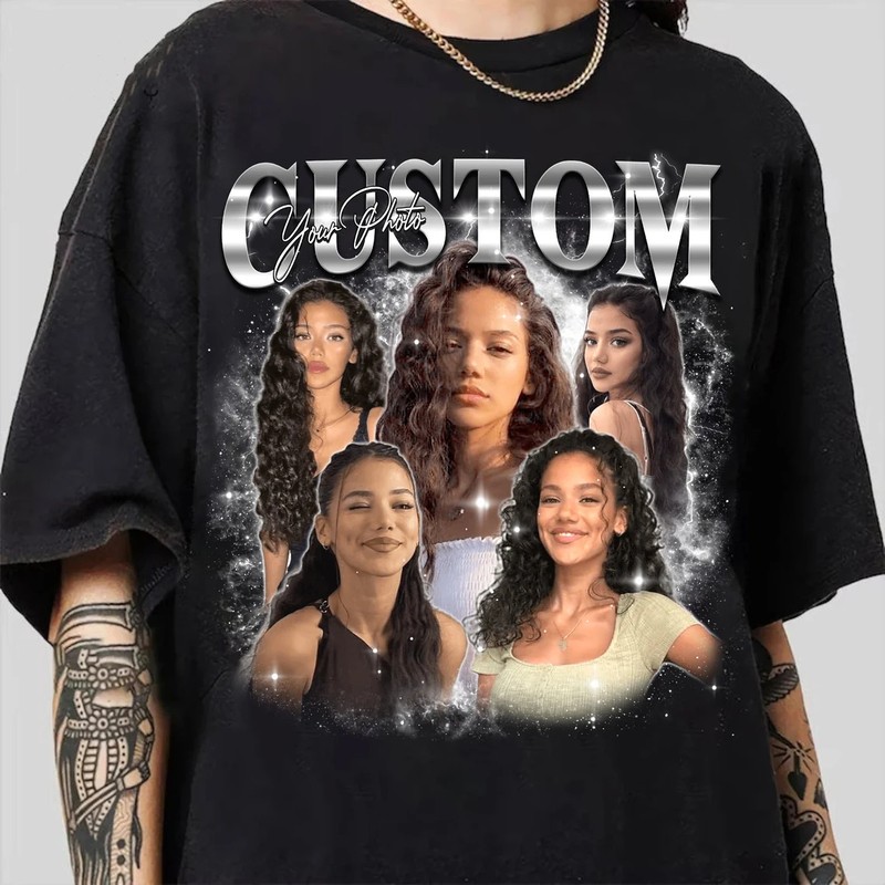 Custom Photo Vintage Shirt Personalized Bootleg T-shirt Hoodie Sweatshirt