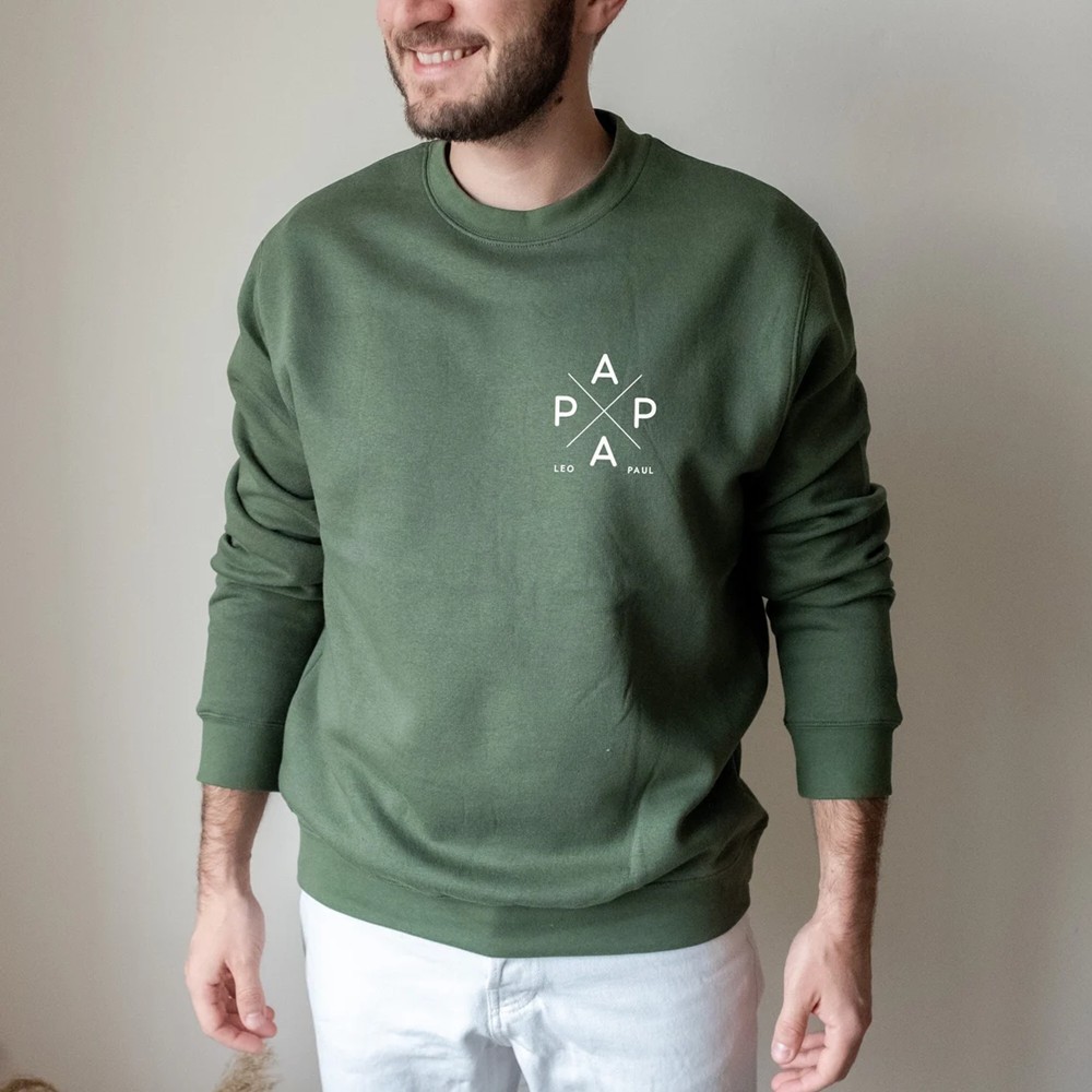 Personalized PAPA Hoodie with Kids Names Father's Day Gift