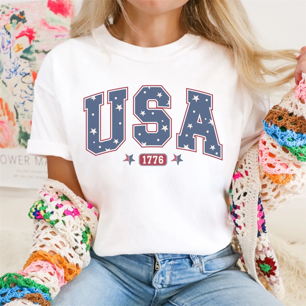 USA Comfort Colors Shirt - USA Comfort Colors Shirt - Independence day Women Tee