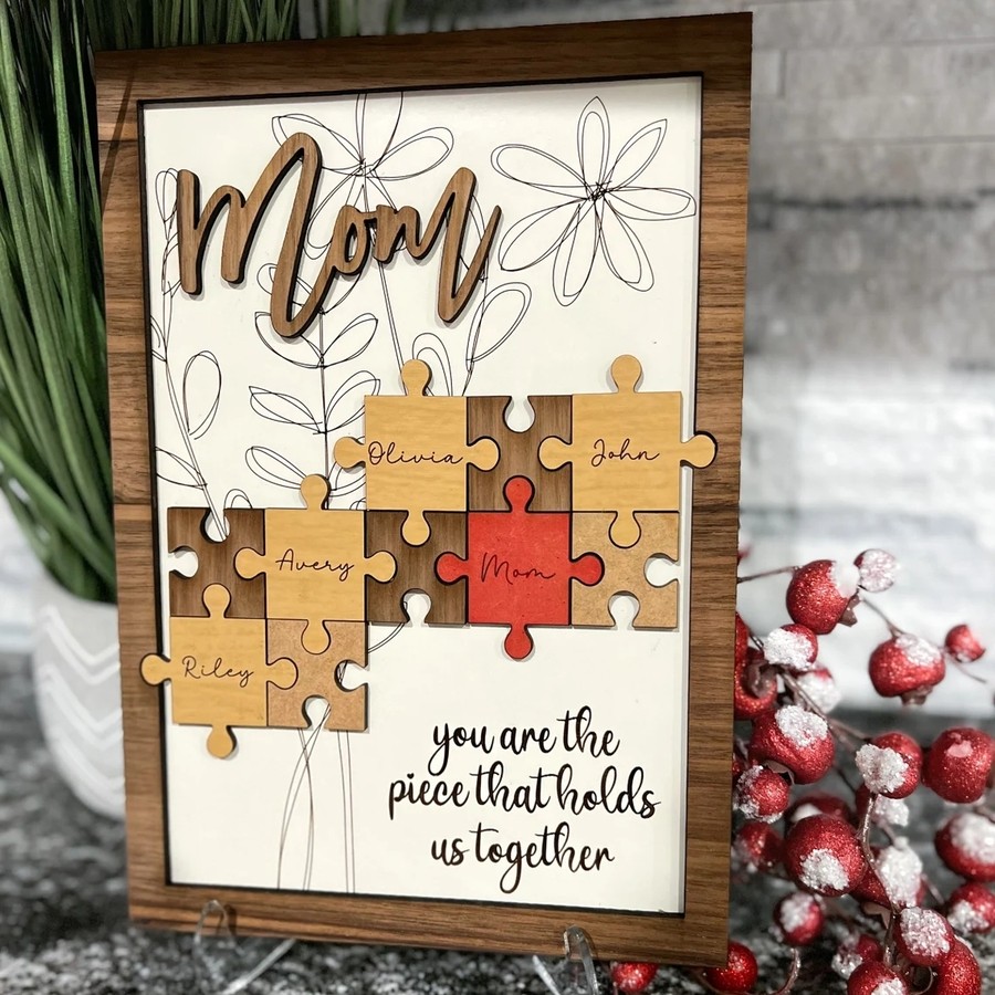 Personalized Mom Puzzle Piece Sign Mom You Are The Piece That Holds Us Together Puzzle Sign