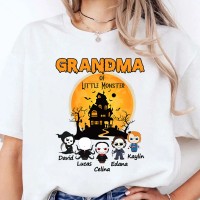 Custom Grandma's Little Monster Halloween Shirt Sweatshirt Hoodie Gift for Halloween