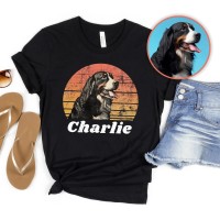 Custom Pet Shirt with Vintage Portrait Gift For Pet Lover