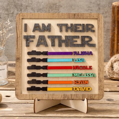 Personalized I Am Their Father Sign With Kids Name For Father's Day Gift