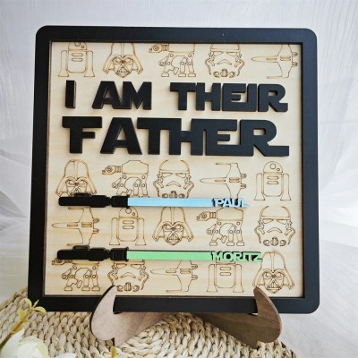 Personalized I Am Their Father Sign With Kids Name For Father's Day Gift