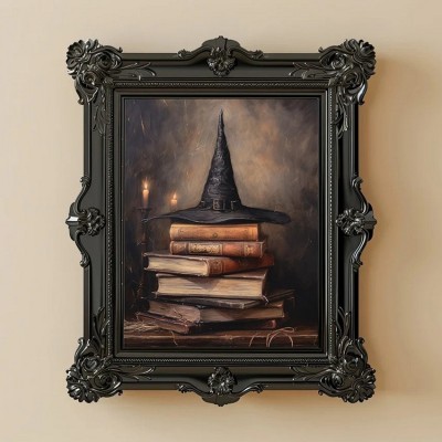 Halloween Vintage Neutral Witchy Spells Art Frame Halloween Decor