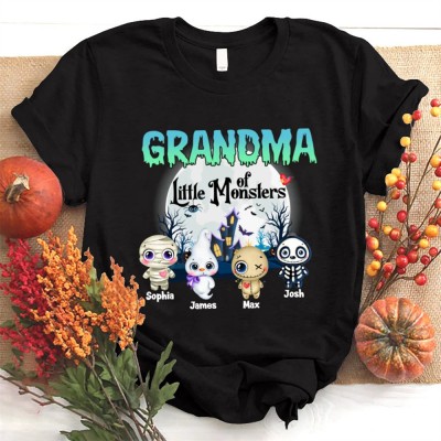 Custom Grandma Little Of Monsters Shirt Sweatshirt Hoodie Gift for Halloween