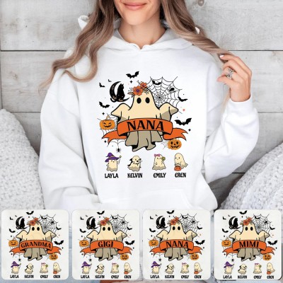 Personalized Grandma Halloween Shirt Sweatshirt Hoodie Gift for Halloween