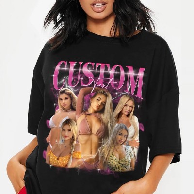 Custom Photo Vintage Shirt Personalized Bootleg T-shirt Hoodie Sweatshirt