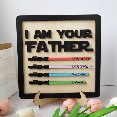 Personalized I Am Their Father Sign With Kids Name For Father's Day Gift