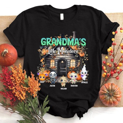 Custom Grandma's Little Monsters Shirt Sweatshirt Hoodie Gift for Halloween