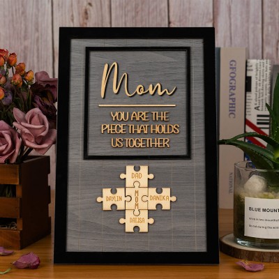 You are the Piece that holds us together Personalized Mom Puzzle Sign