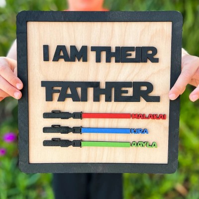 Personalized I Am Their Father Sign With Kids Name For Father's Day Gift