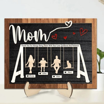 Personalized Swinging Mom Wooden Sign Mother's Day Gift