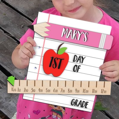 Personalized First Day of School Sign Interchangeable Back to School Sign Kit Gift for Kid