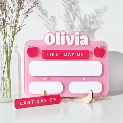 Personalized First/Last Day of School Sign Interchangeable Back to School Sign Gift for Kid